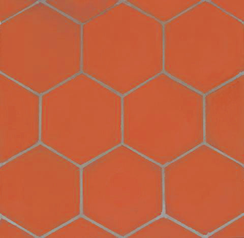 Hexagonal Clay Floor Tile 9" Economy Grade